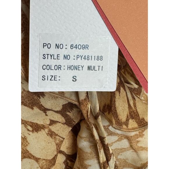 Hester & Orchard Blouse Womens Size Small Animal Print Brown Ruffled Peasant New - Picture 9 of 11